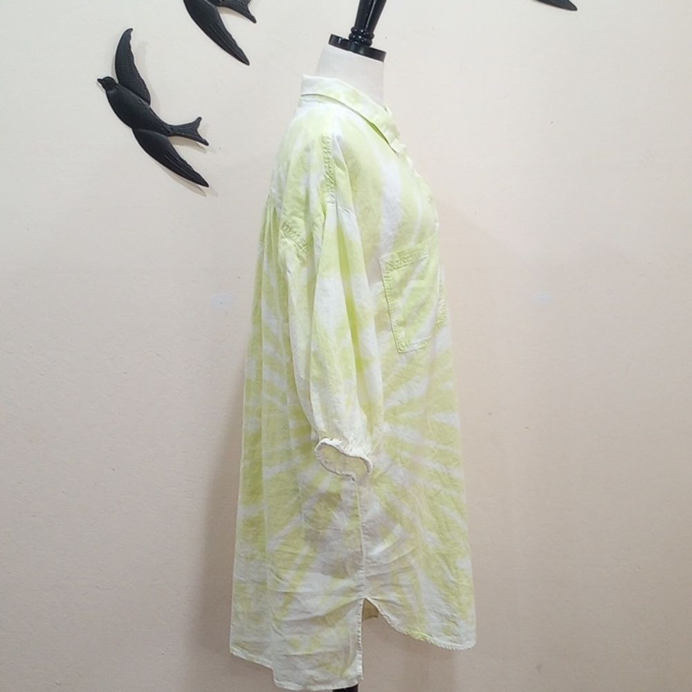 Young Fabulous and Broke Tie Dye Linen Blend Sand Dollar Shirt Dress, Size L - Picture 6 of 13